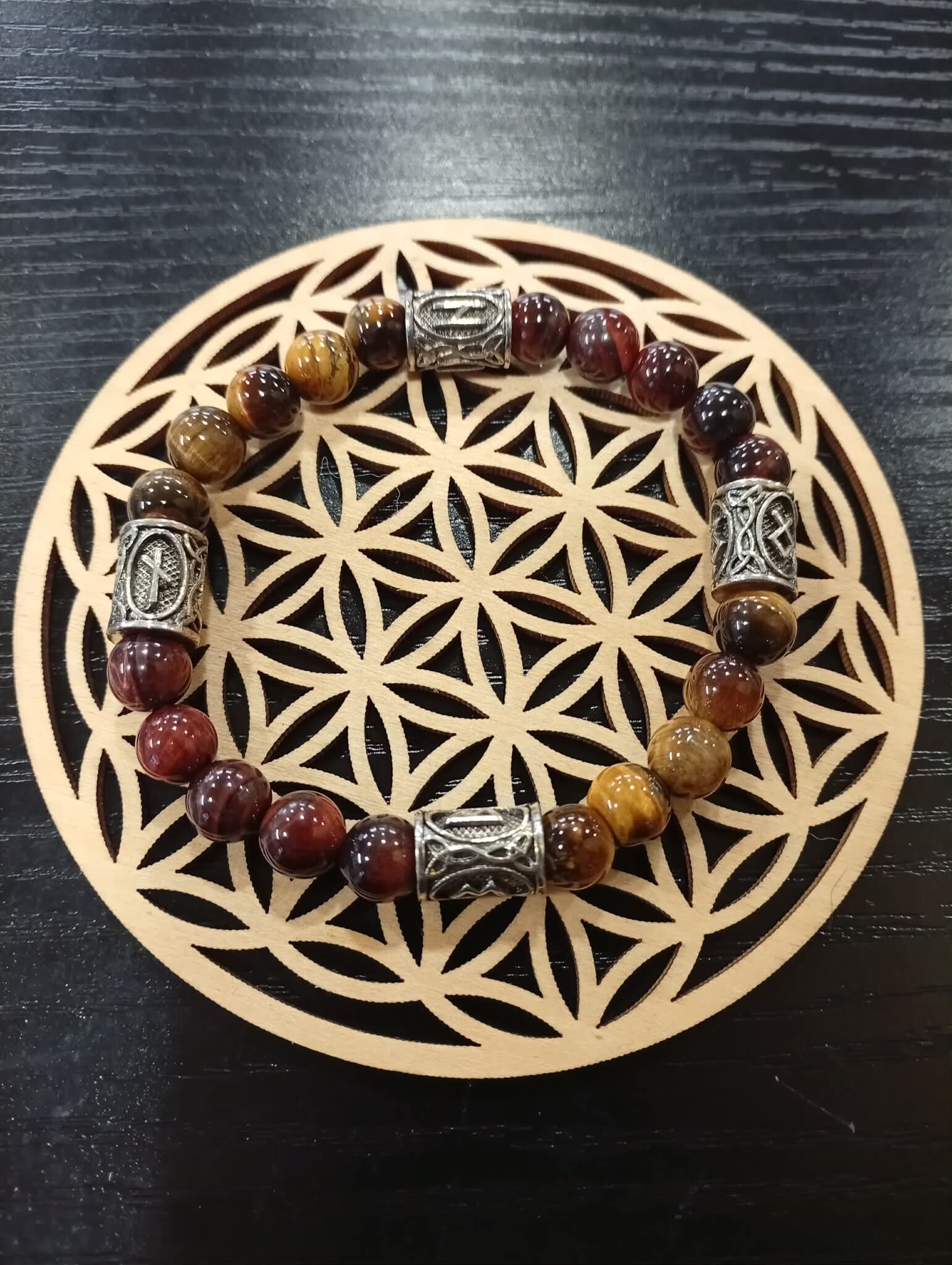 🟤 Bracelet Œil de Tigre & Œil de Taureau — protection, confiance et courage