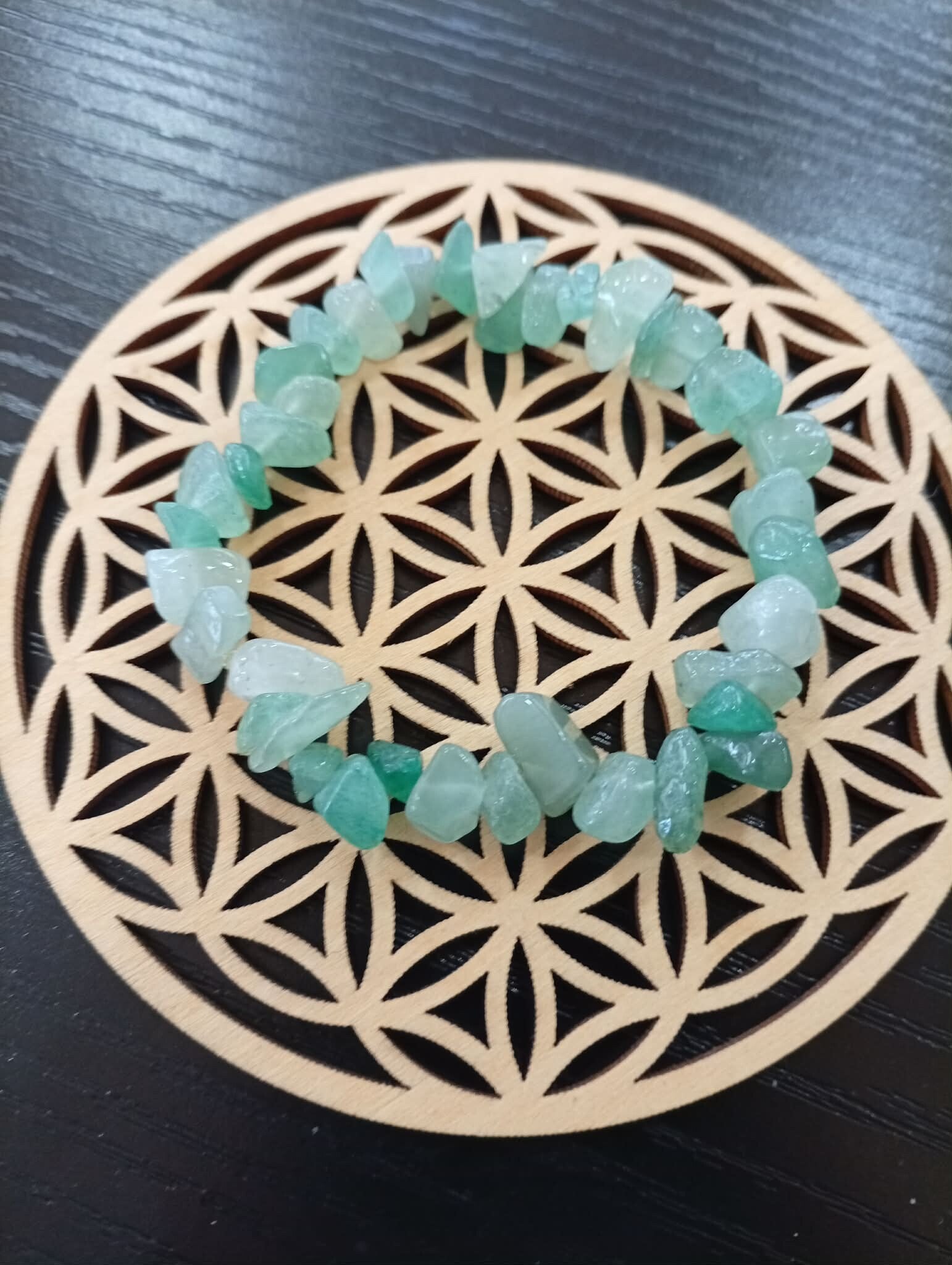 ✨ Bracelet en chips d’Aventurine Verte