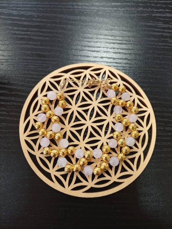 Bracelet Quartz Rose & Or Acier Inoxydable – Amour & Douceur