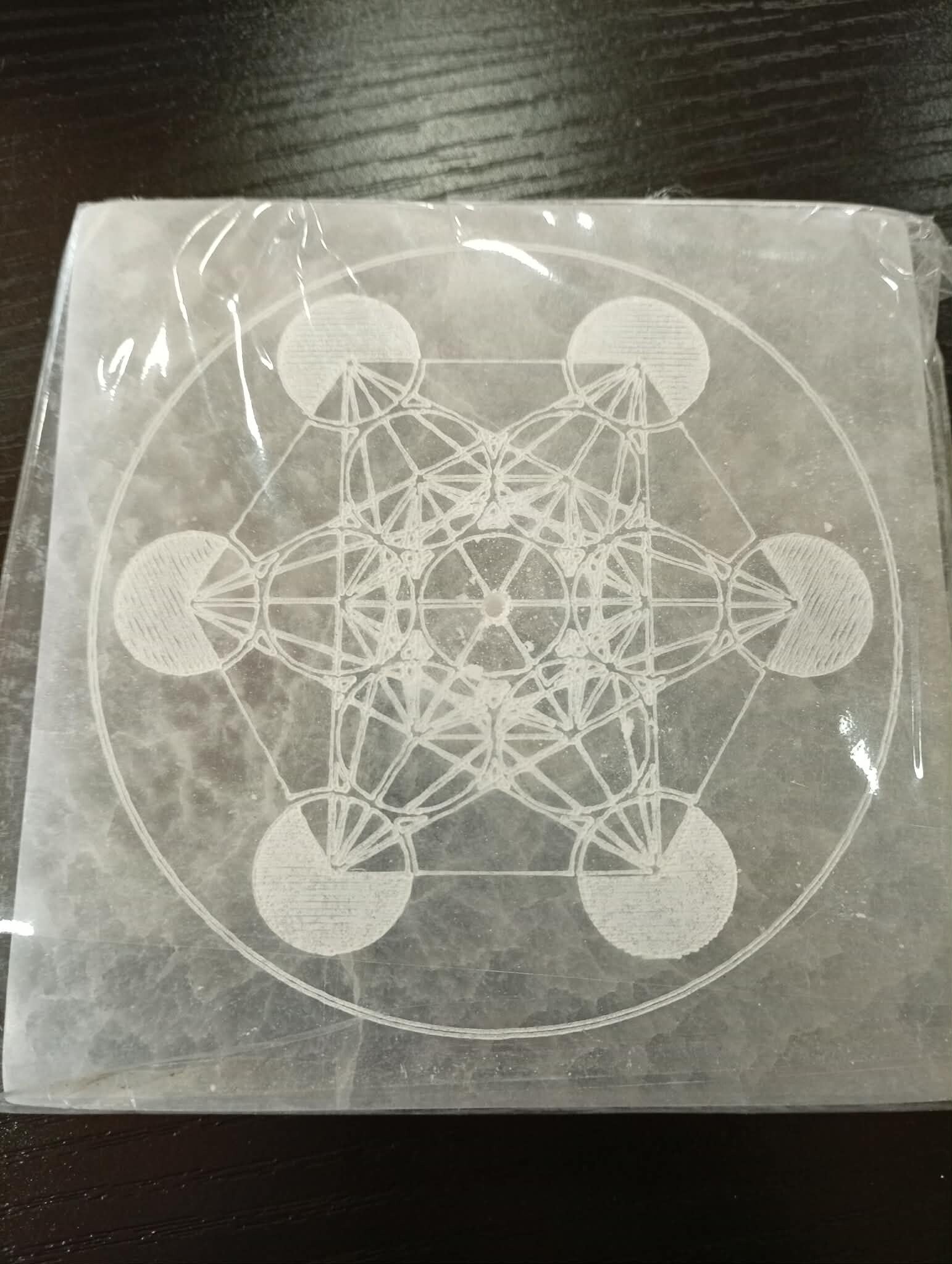 Porte-Encens Sélénite – Cube de Metatron