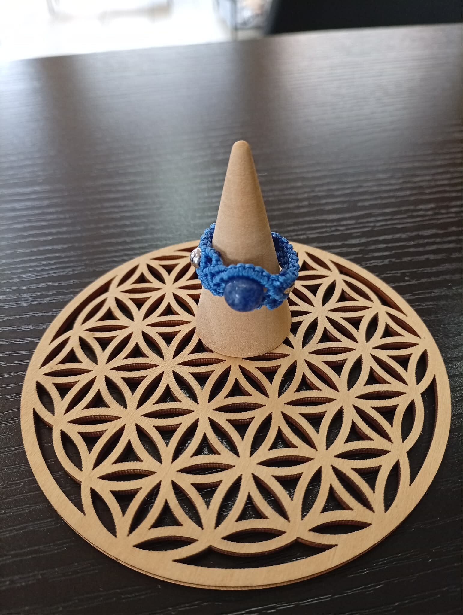 Bague Micro-Macramé & Lapis-Lazuli – Fait Main ✨