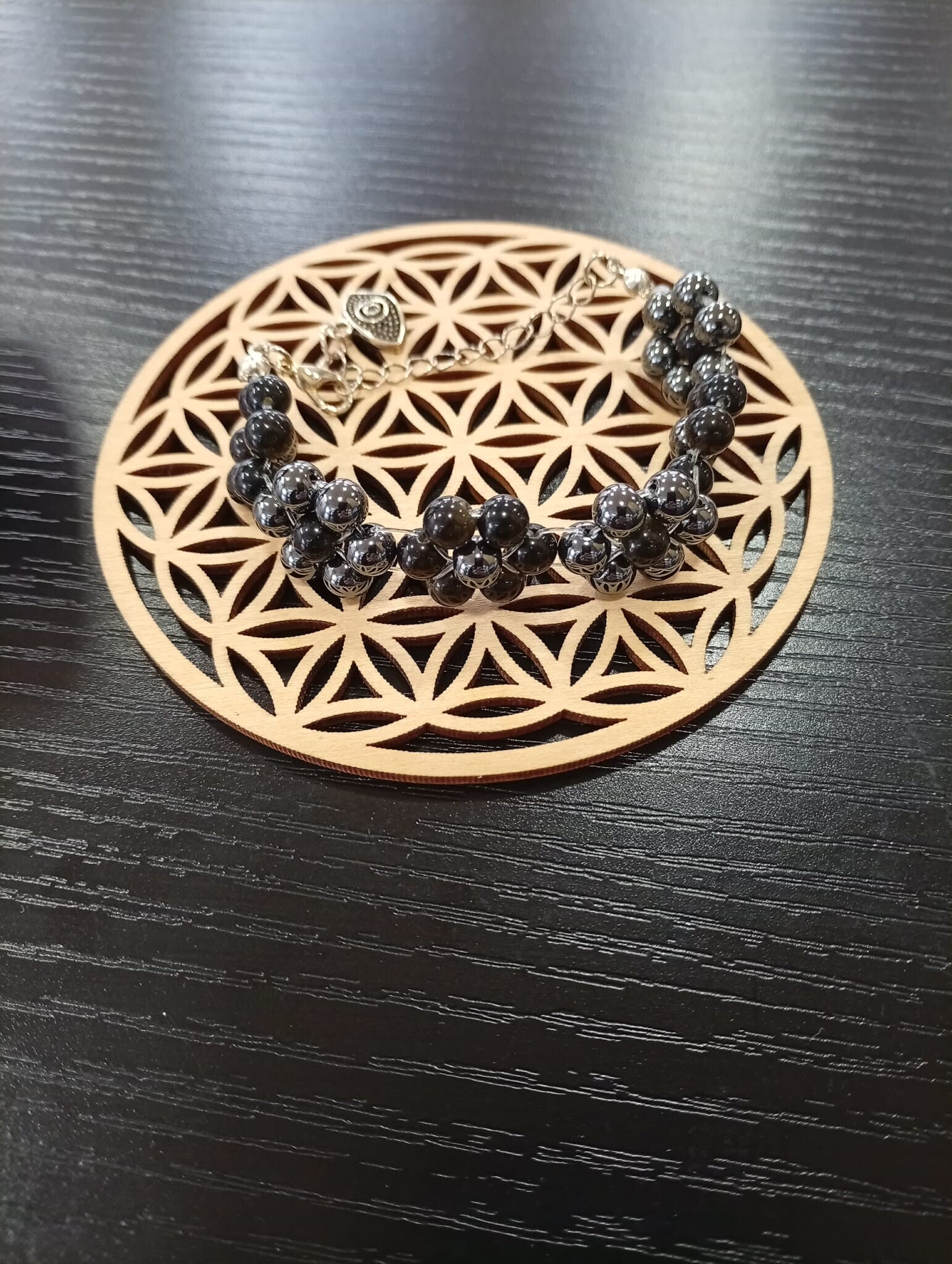 Bracelet Obsidienne Dorée & Hématite – Protection & Ancrage