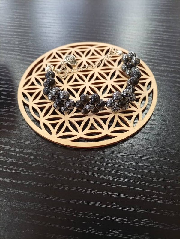 Bracelet Obsidienne Dorée & Hématite – Protection & Ancrage