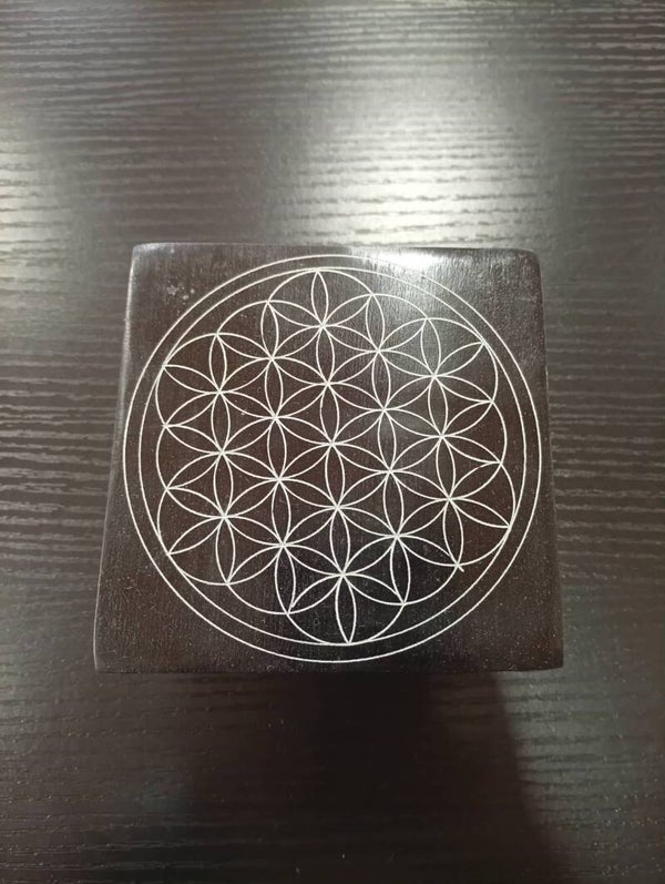 ✨ Boîte à bijoux en pierre naturelle de saponite – Inde ✨