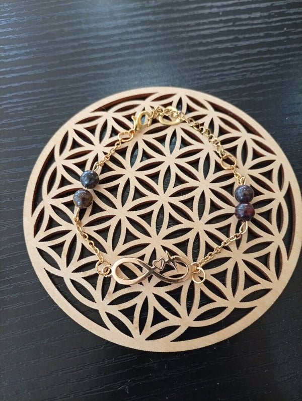 ✨ Bracelet Jaspe Arc-en-Ciel & Symbole Infini ✨