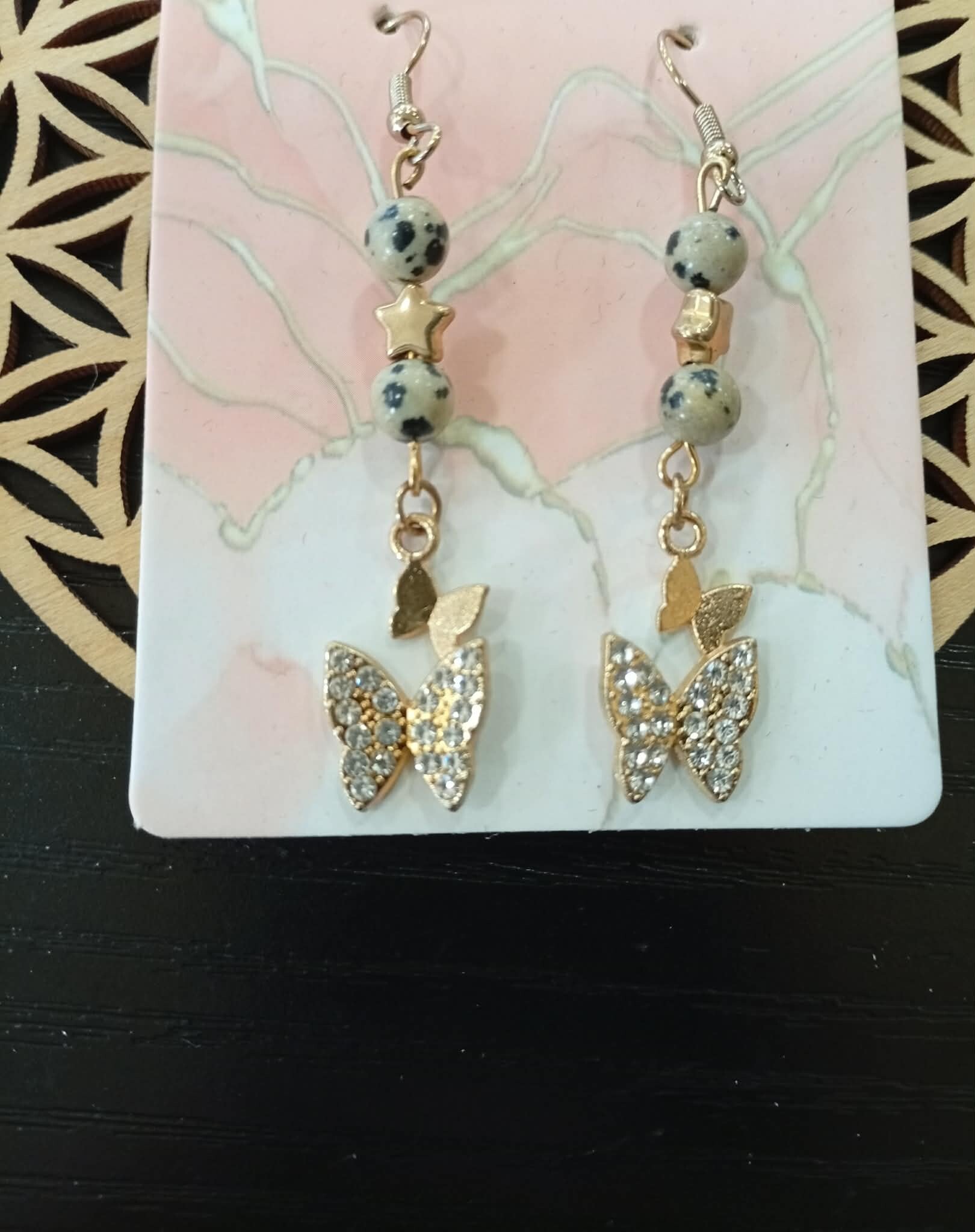 Boucles d’oreilles Jaspe dalmatien