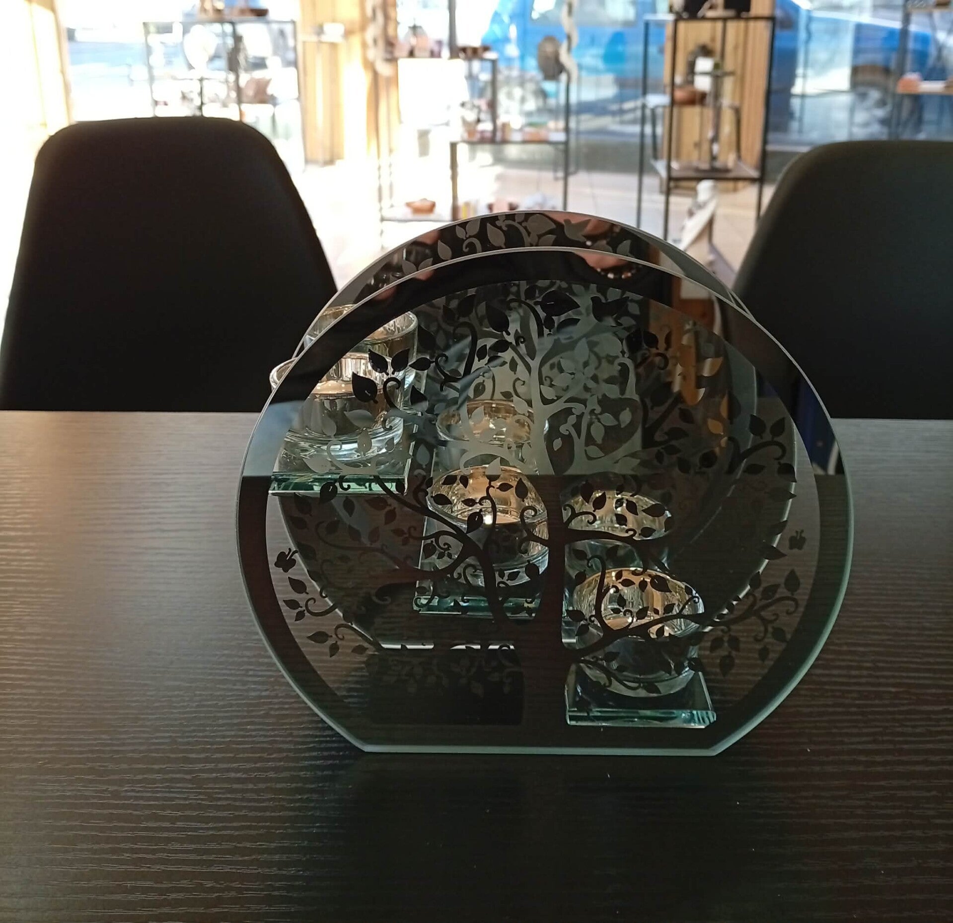 🌳 Bougeoir Arbre de Vie en verre – Ancrage, lumière et harmonie 🌳