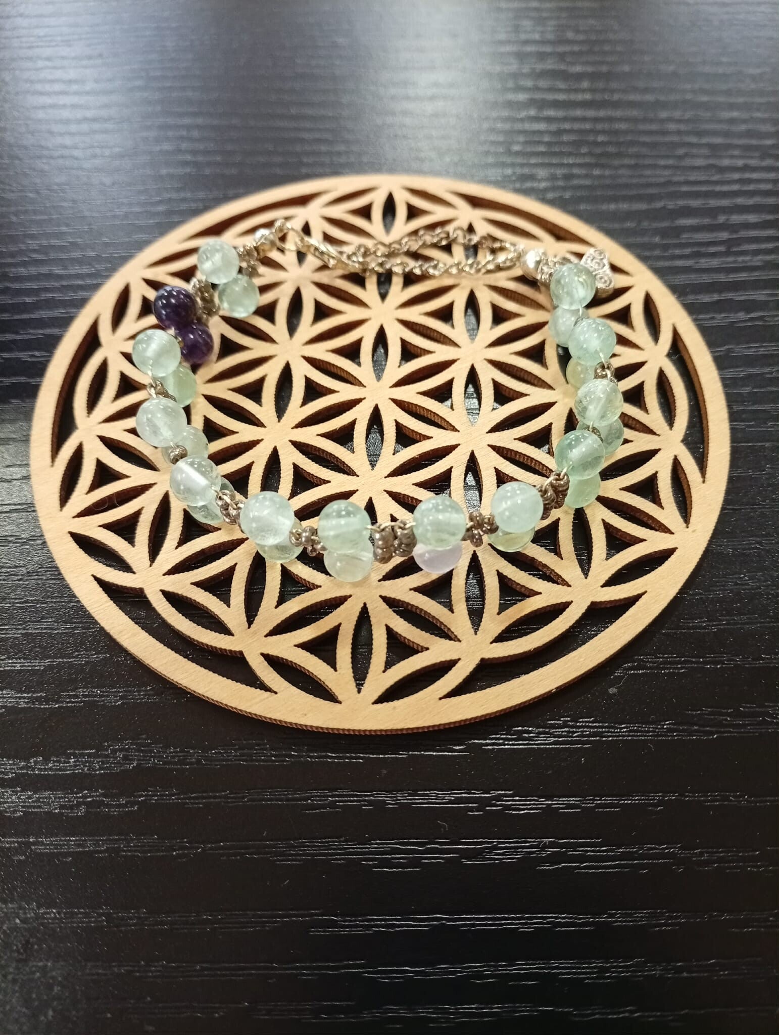 Bracelet Fluorite & Acier Inoxydable Argent – Clarté & Légèreté