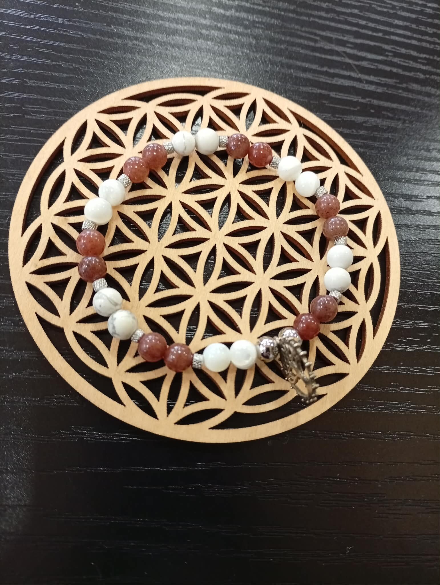 Bracelet Aventurine Violette – Howlite – Nacre