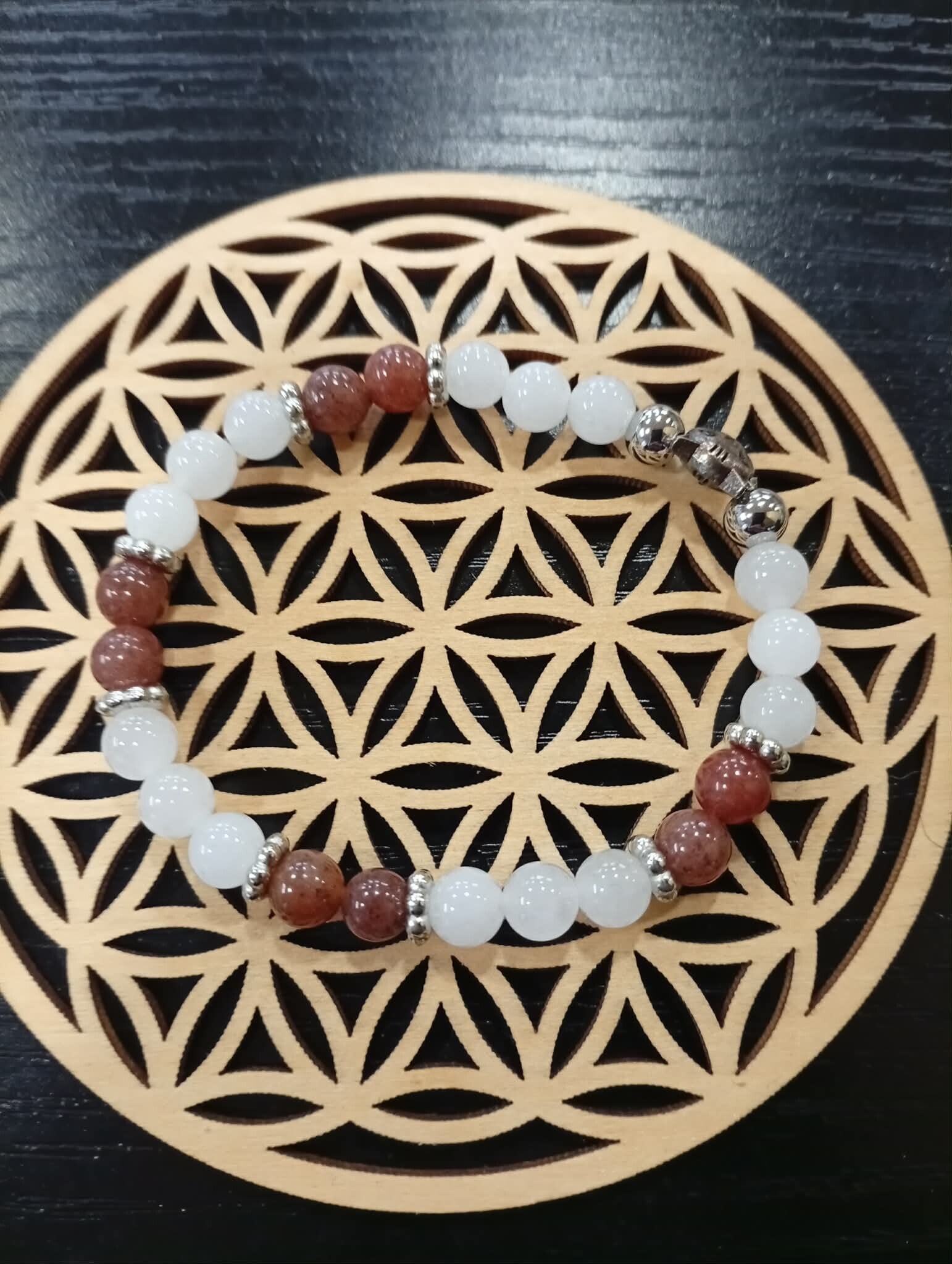 🤍💜 Bracelet Jade Blanche & Aventurine Violette — sérénité, intuition et harmonie