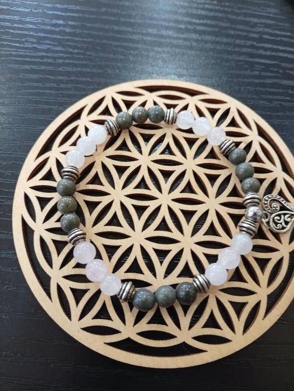 Bracelet Jade Blanche & Bronzite