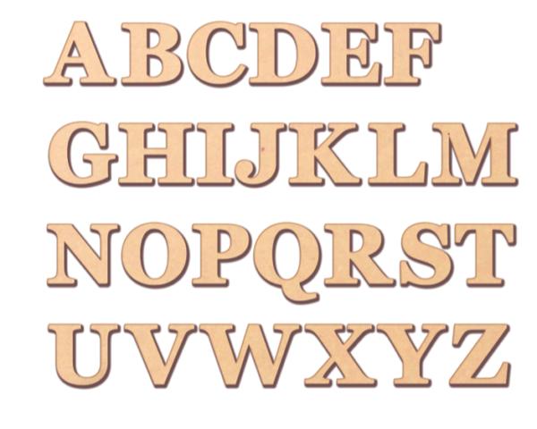 Houten letters en cijfers per stuk