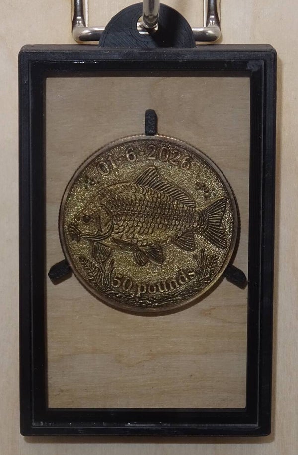 Gepersonaliseerde munt voor vissers 40 mm