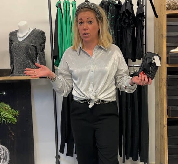 Zilveren blouse