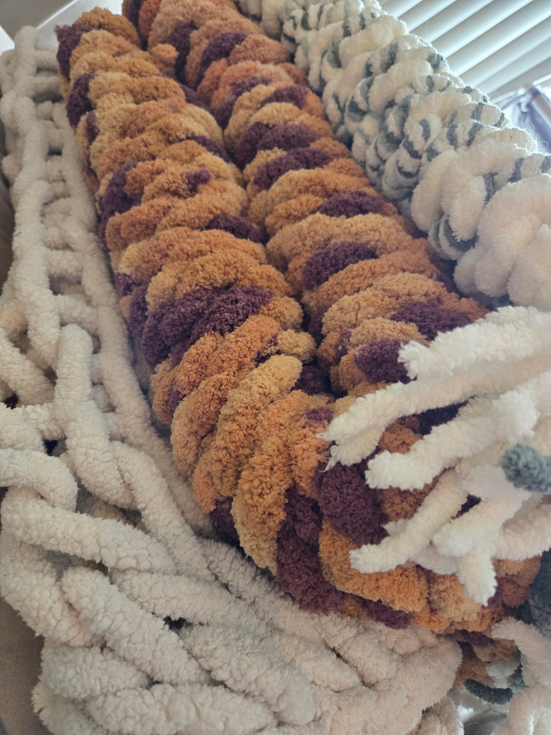 Chunky Knit Tie Blanket