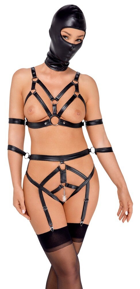 Riemset Imitatieleer met Hoofdmasker.