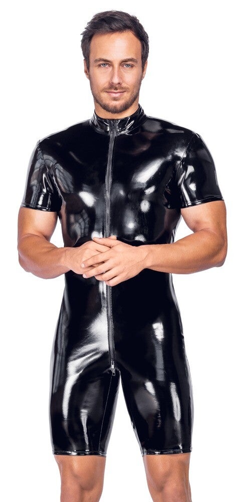 Korte Wetlook Vinyl Jumpsuit