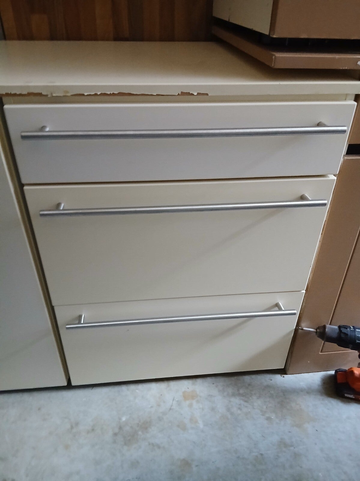 Beige keukenkasten