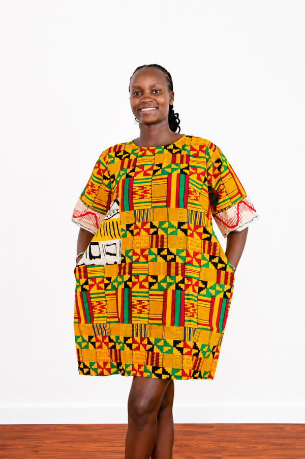 Kente Free Shirt Dress