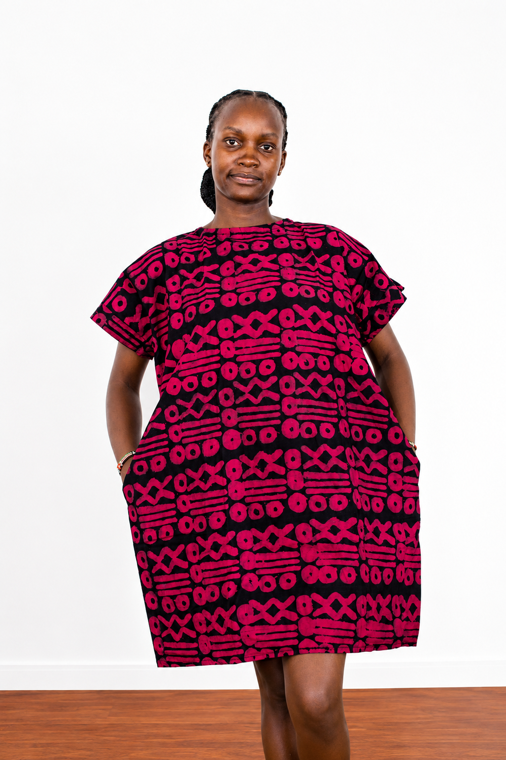 Burgandry Batik Backless dress
