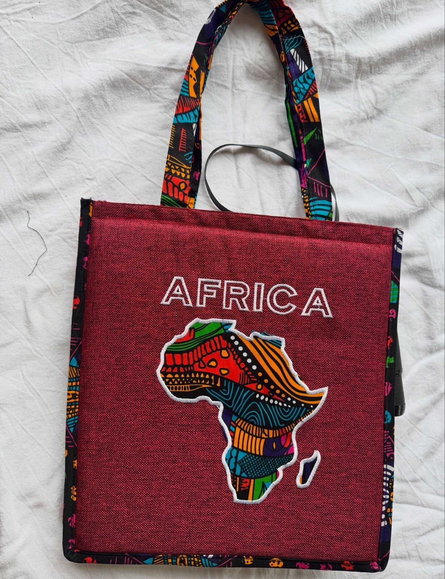 Maroon African Print Hand Bag