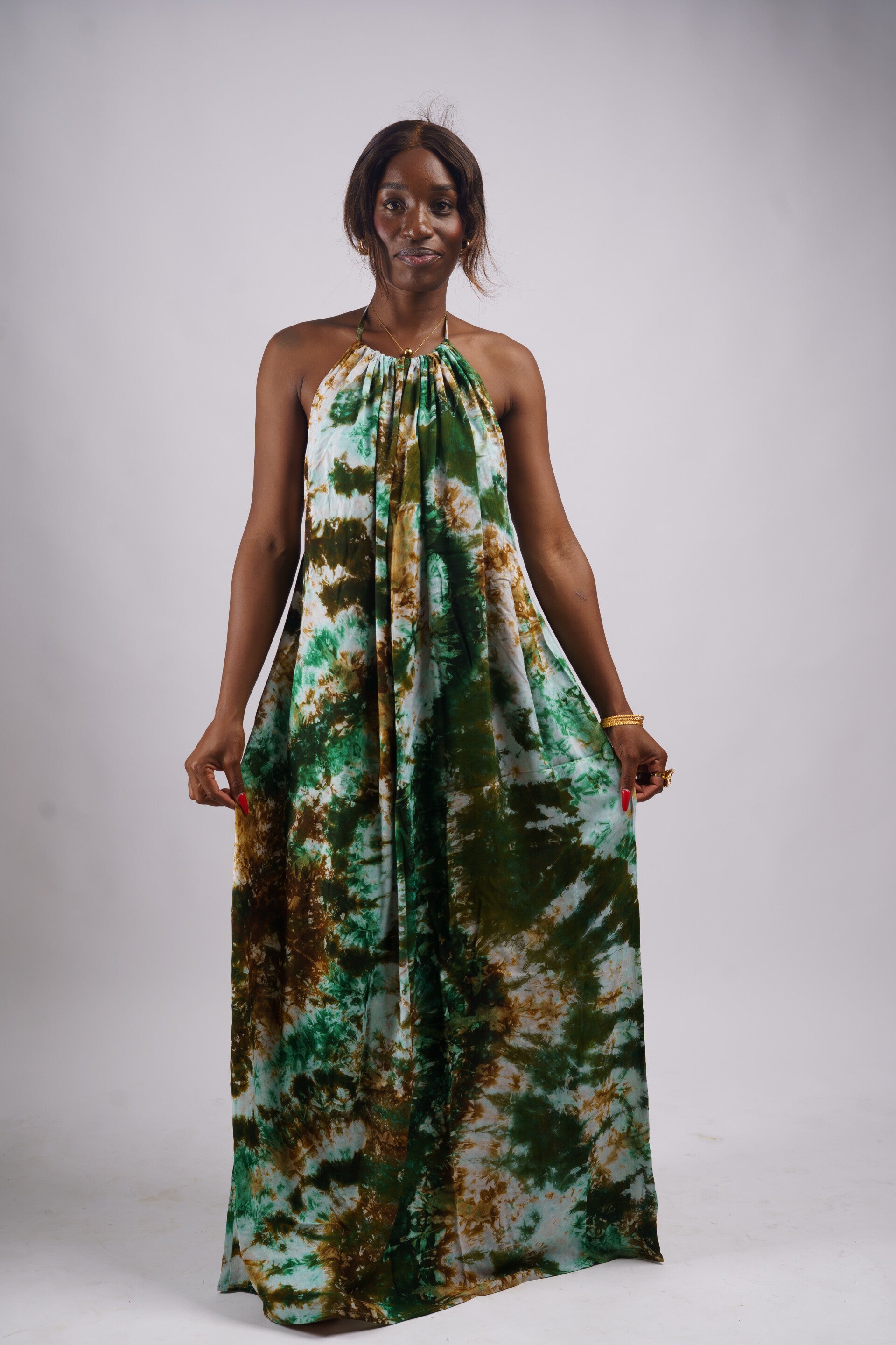 Green & White Backless Dera