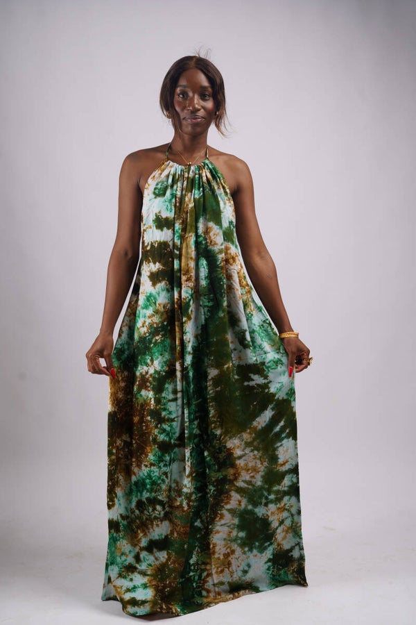 Green & White Backless Dera