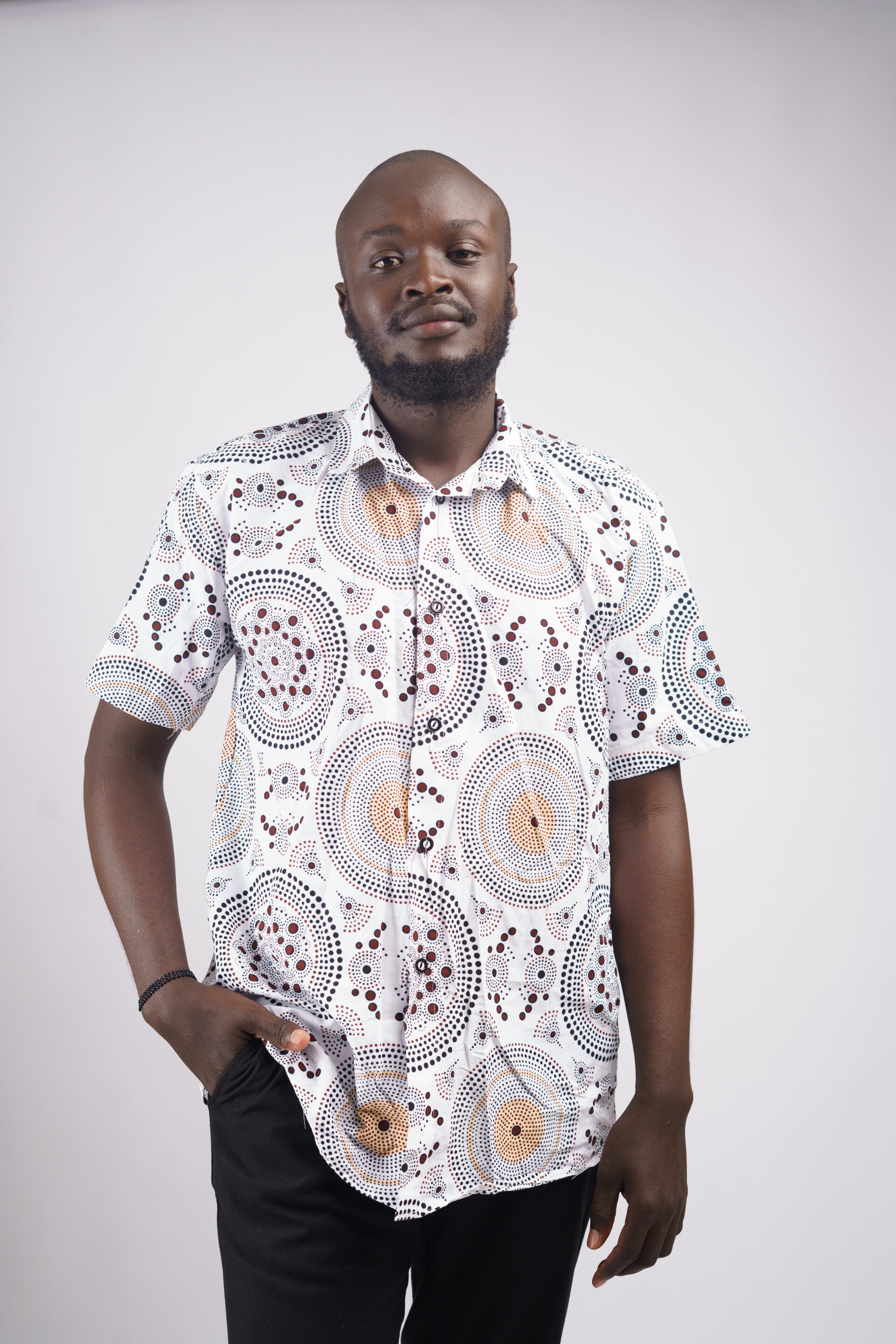 White Men Ankara Shirt