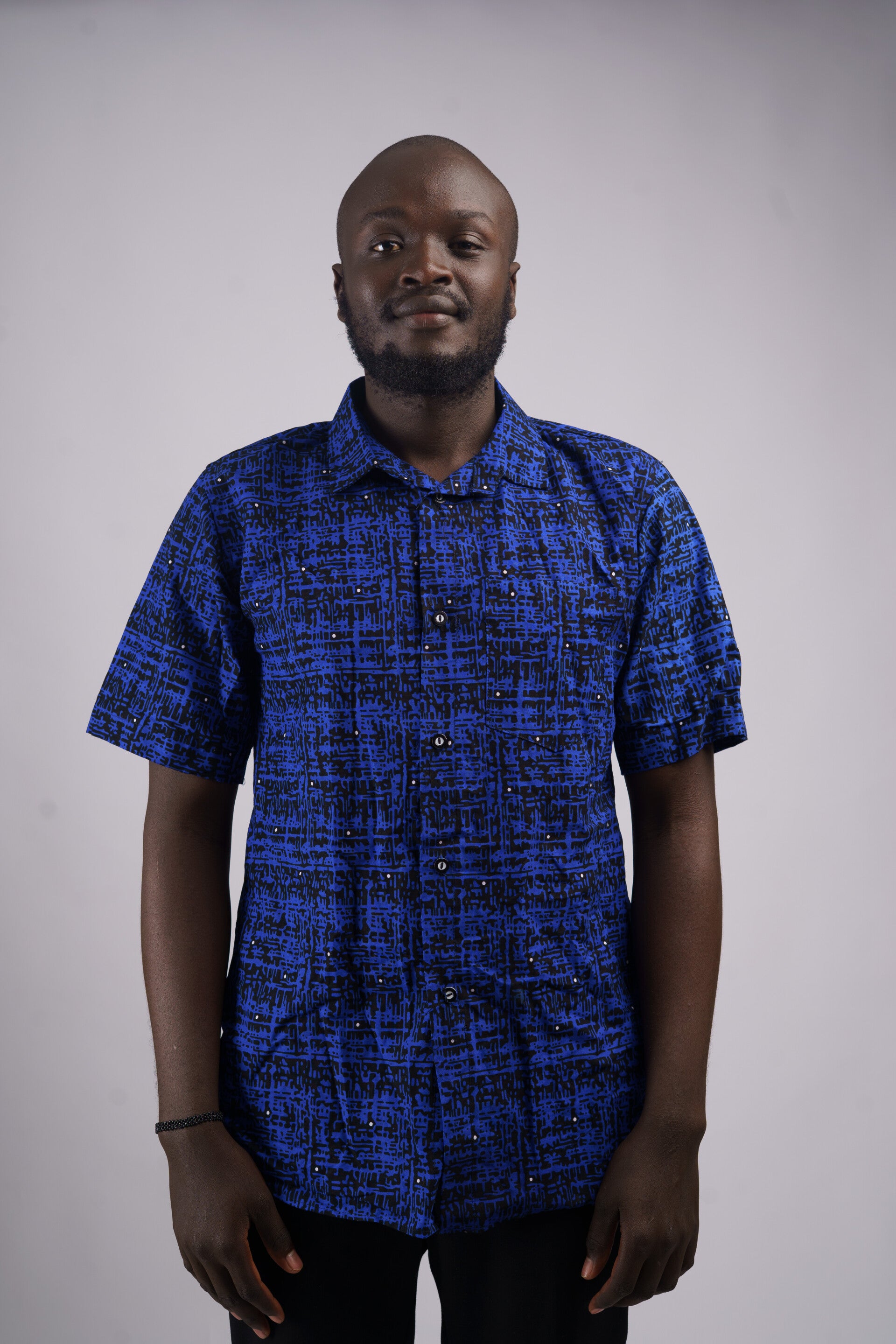 Blue men ankara shirt