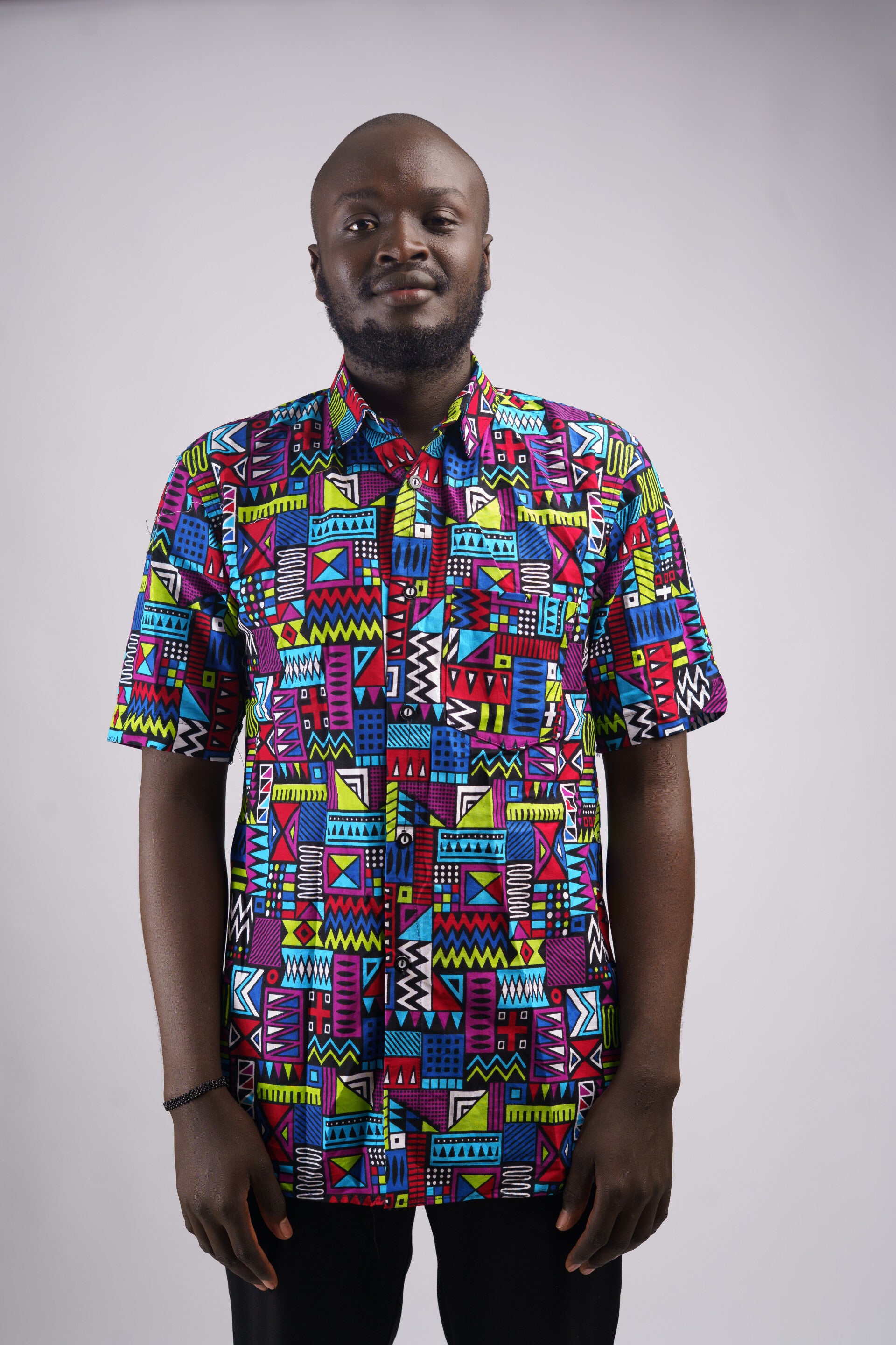 Purple Men Ankara shirt