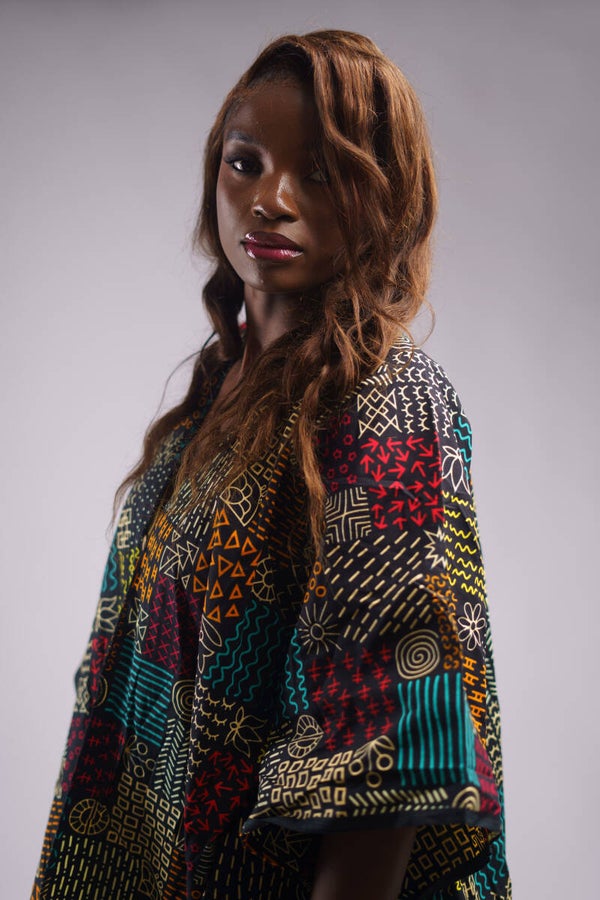 Ankara pattern Poncho