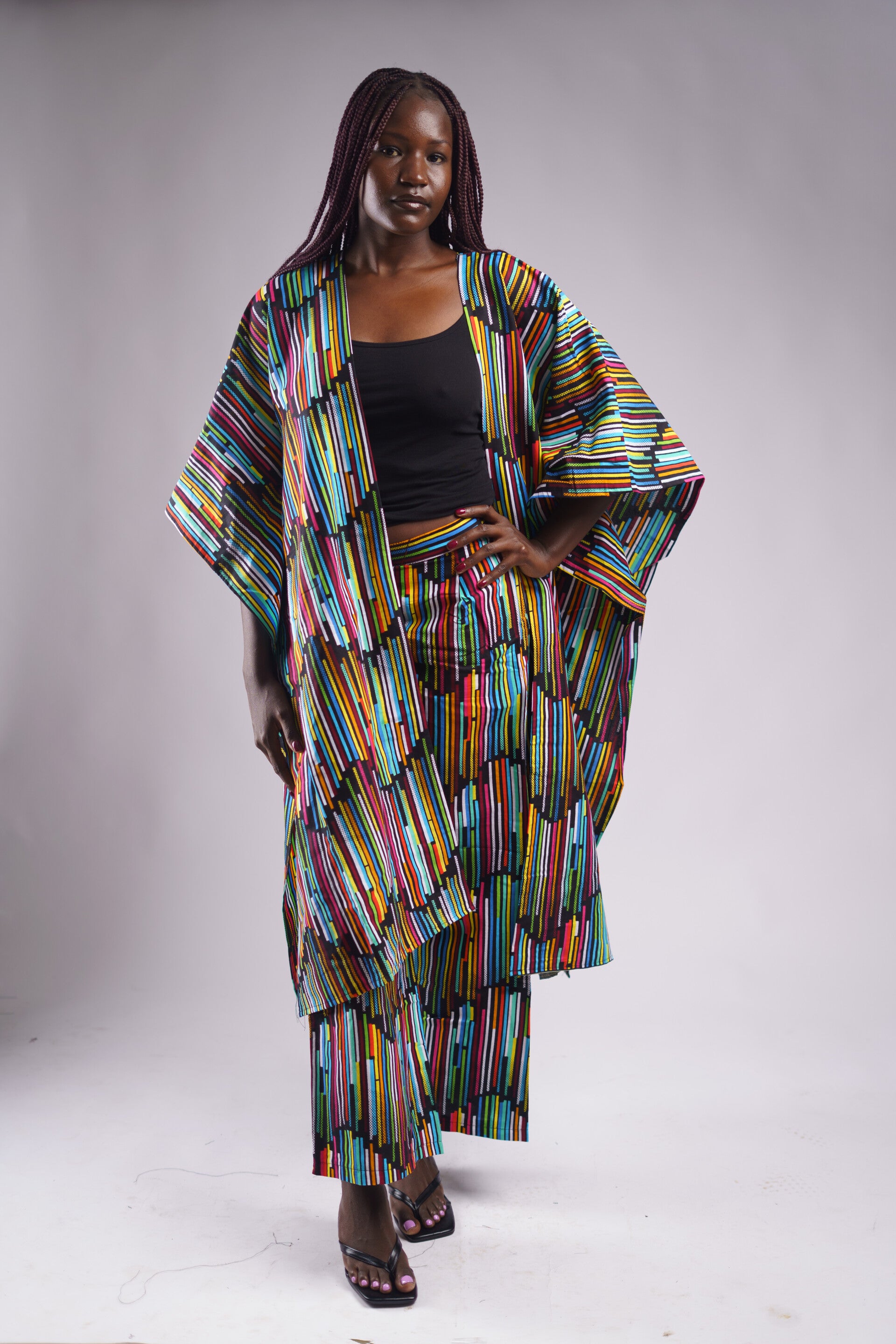 Colorful strip palazo pants