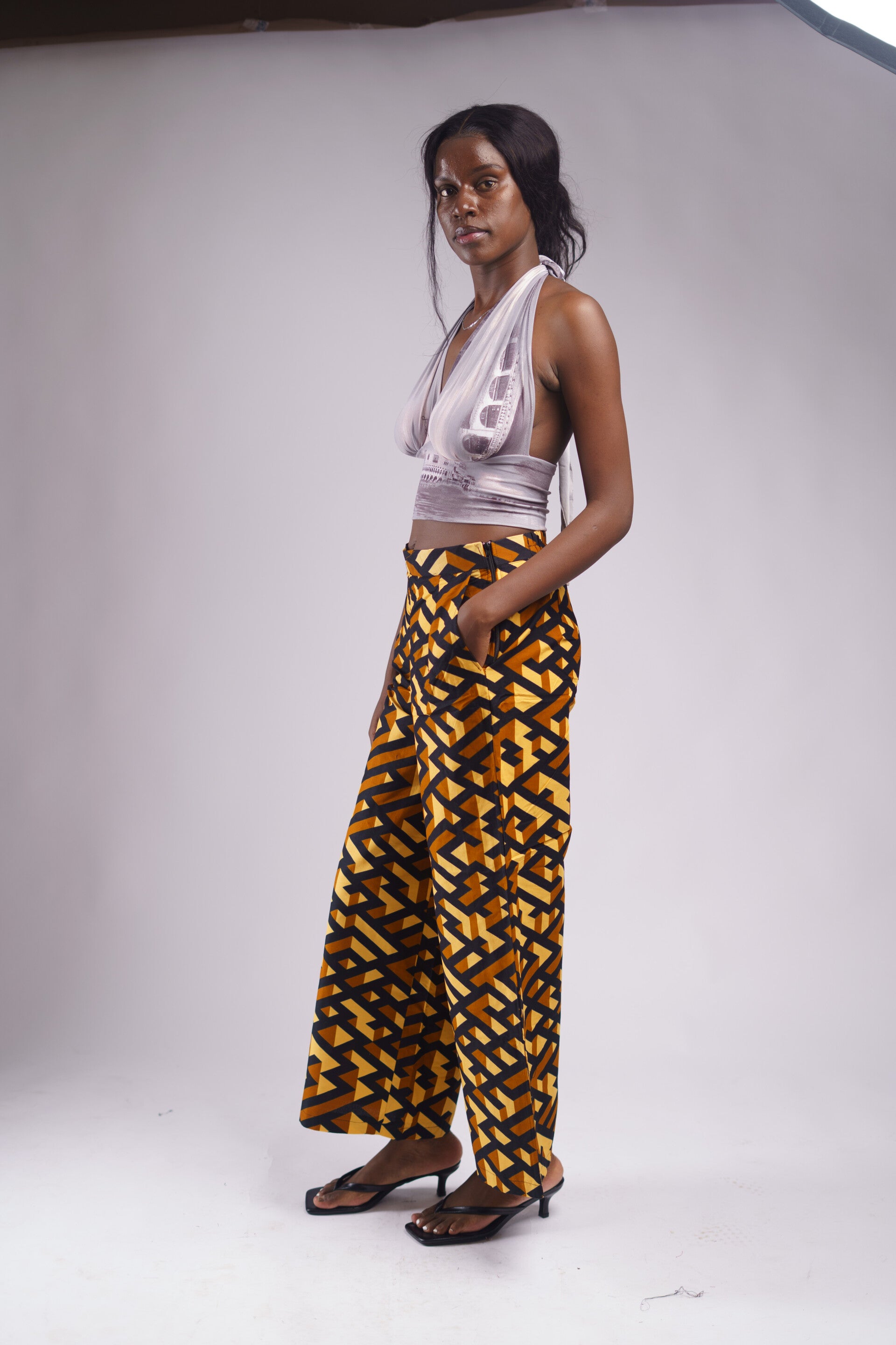 Brown & yellow palazo