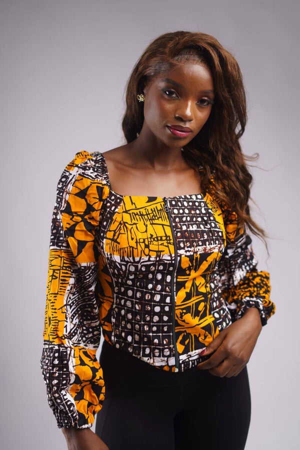 Yellow Ankara longsleeve