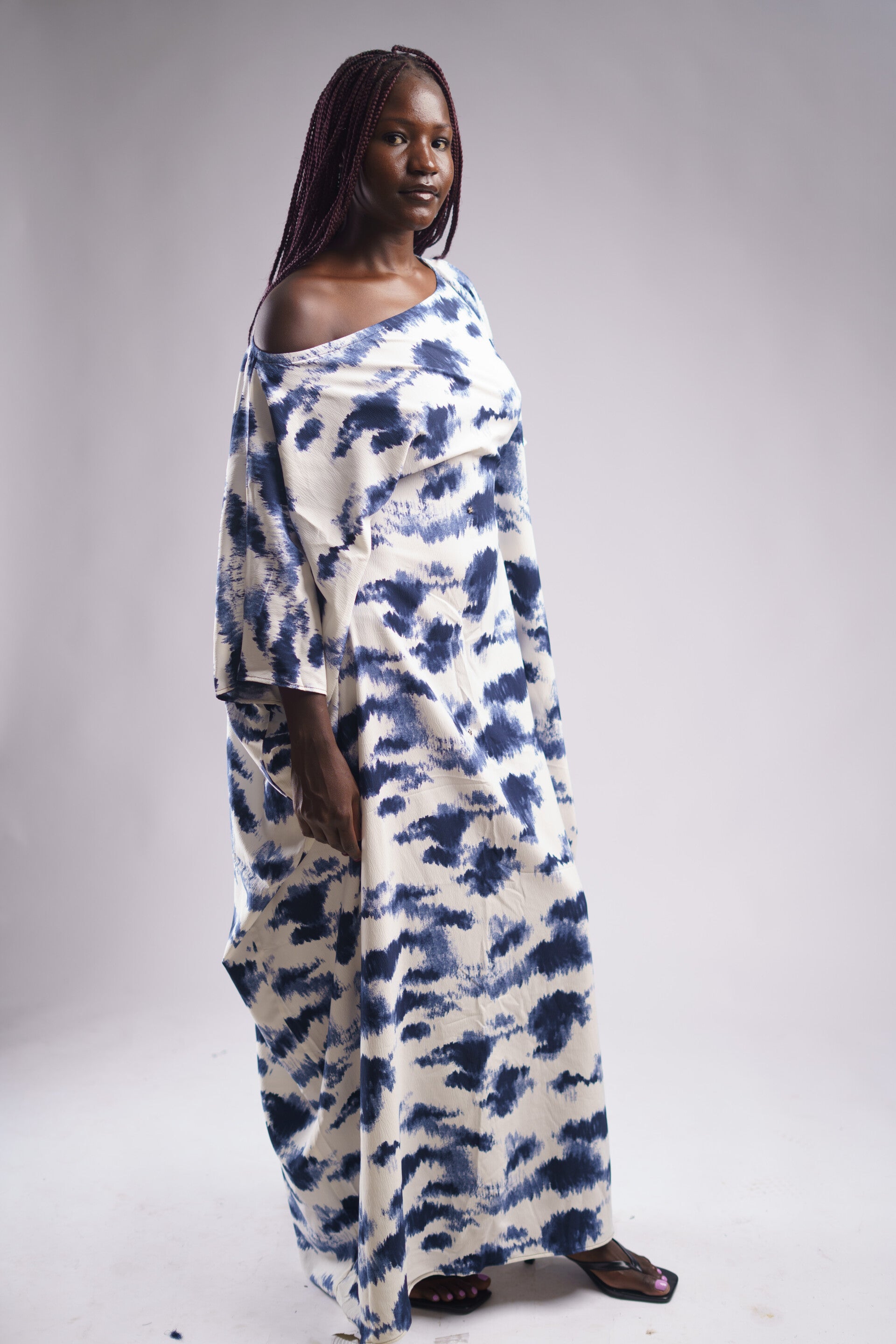 white & blue Kaftan