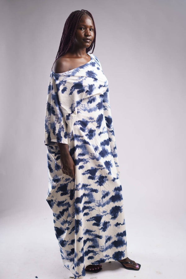 white & blue Kaftan
