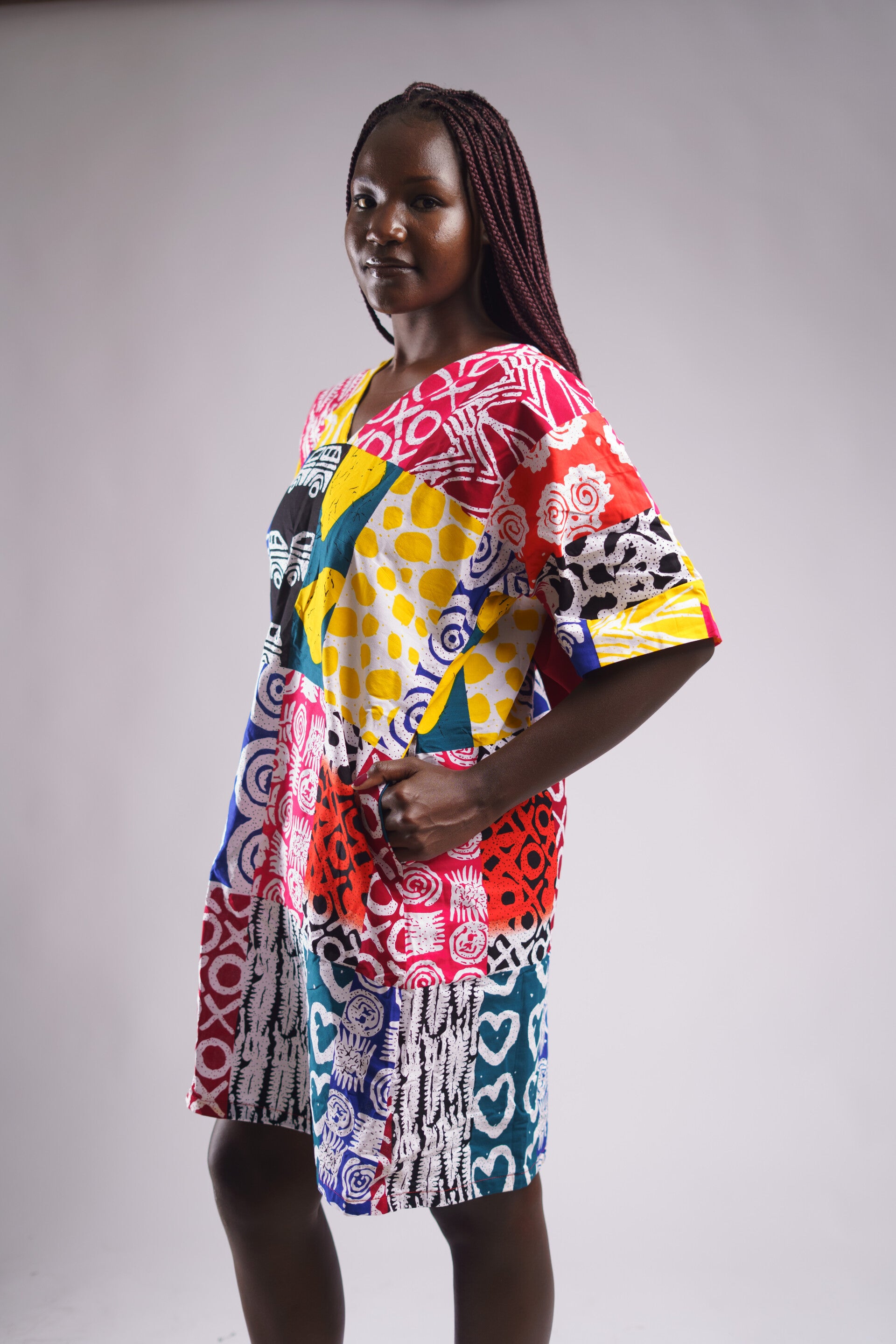 Colourful ankara short dress