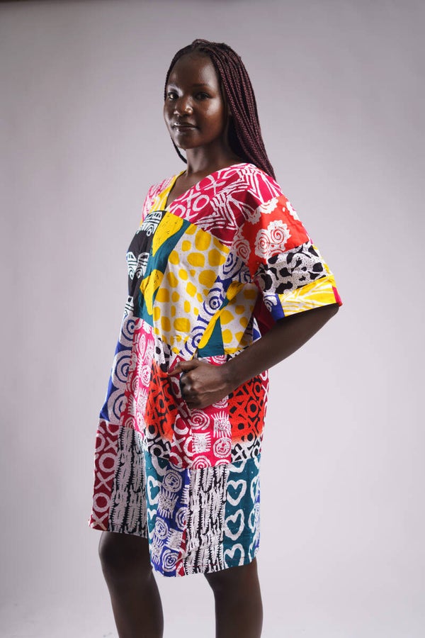 Colourful ankara short dress