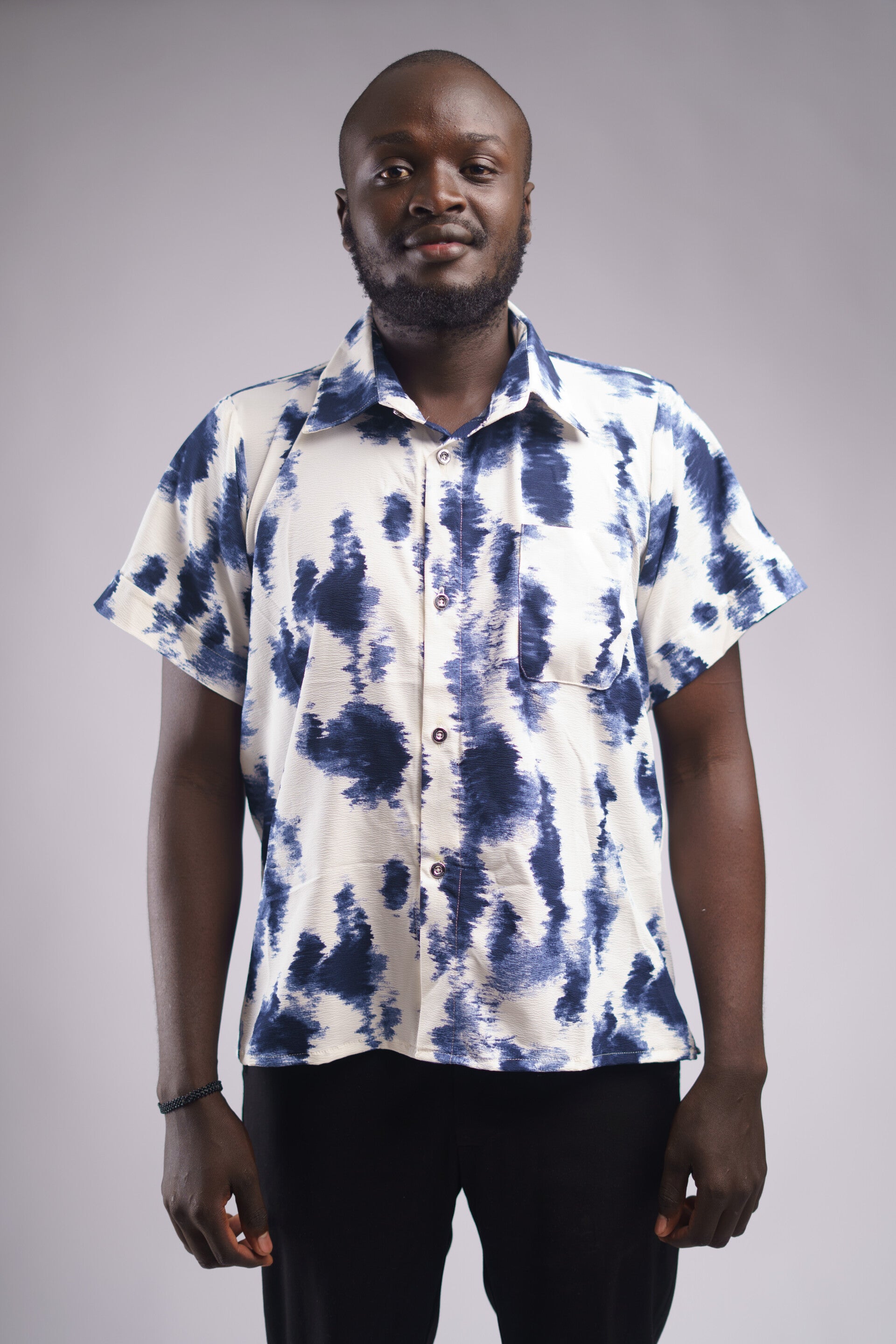 White and Blue Men Shirt