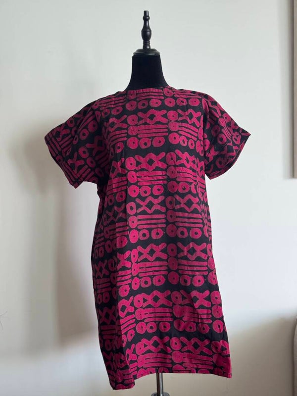Burgandry Batik Backless dress