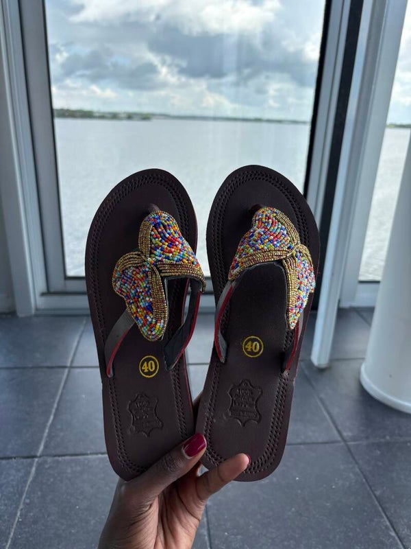 Brown butterfly maasai sandals