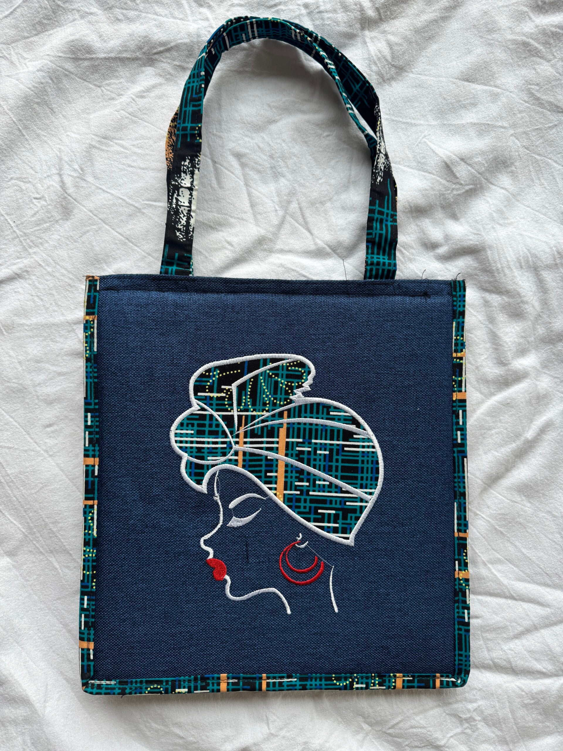 Blue African print Handbag.