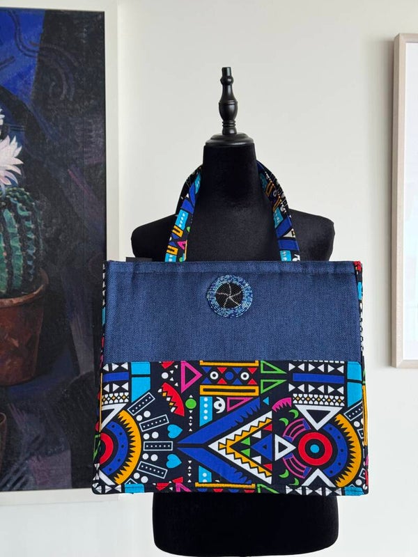 Blue Africa tote bag