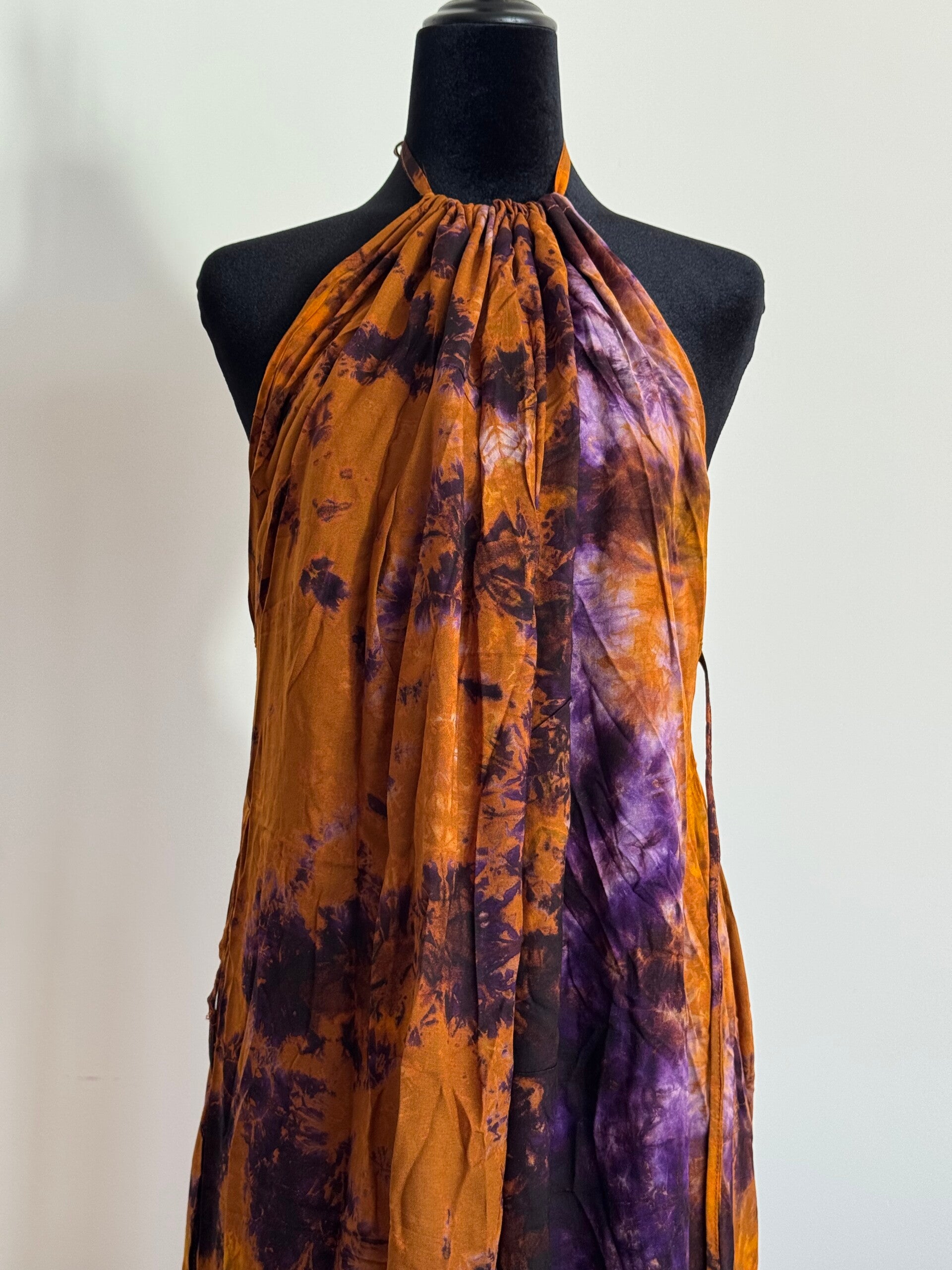 Brown purple backless dera