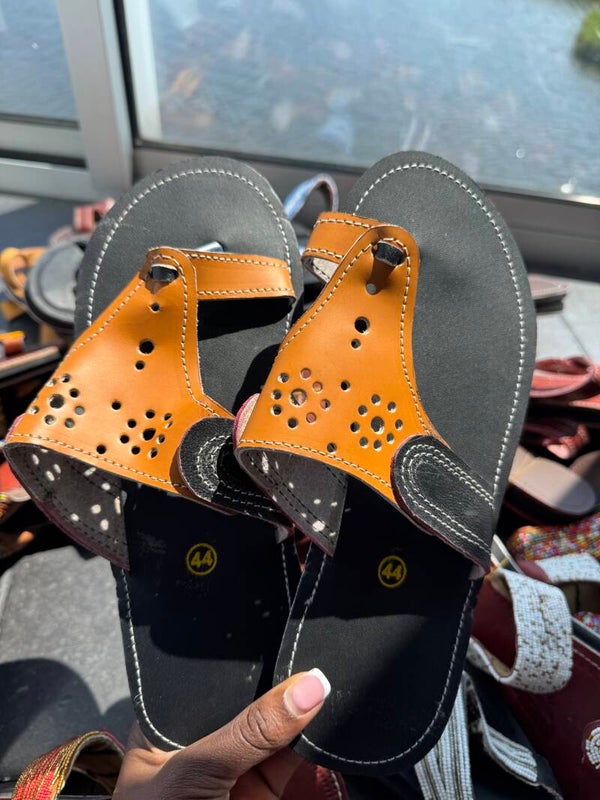 Brown & black male maasai sandals
