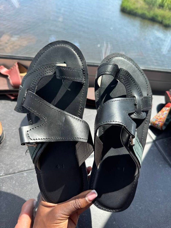 Black male maasai sandals