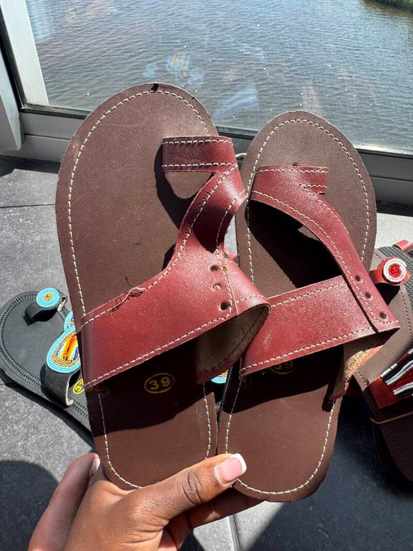 Brown male sandals