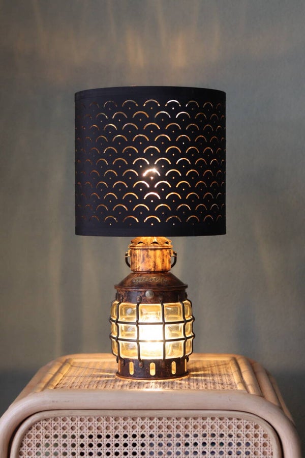 Decorative table lamp, ship lamp made of copper