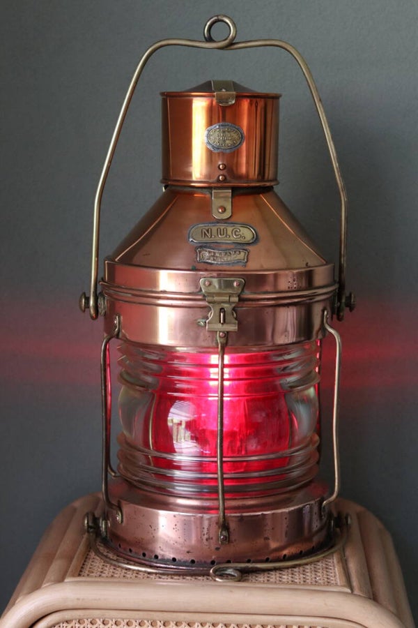 Superb XXL authentic ship lamp, N.U.C. from R.C. Murray