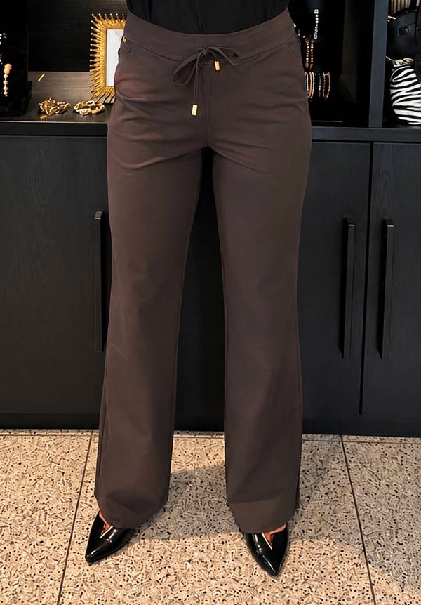 Broek espresso  (travel stof)